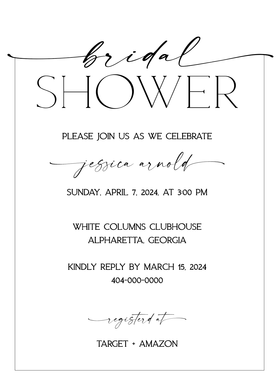 Black and White Contrast Invitation