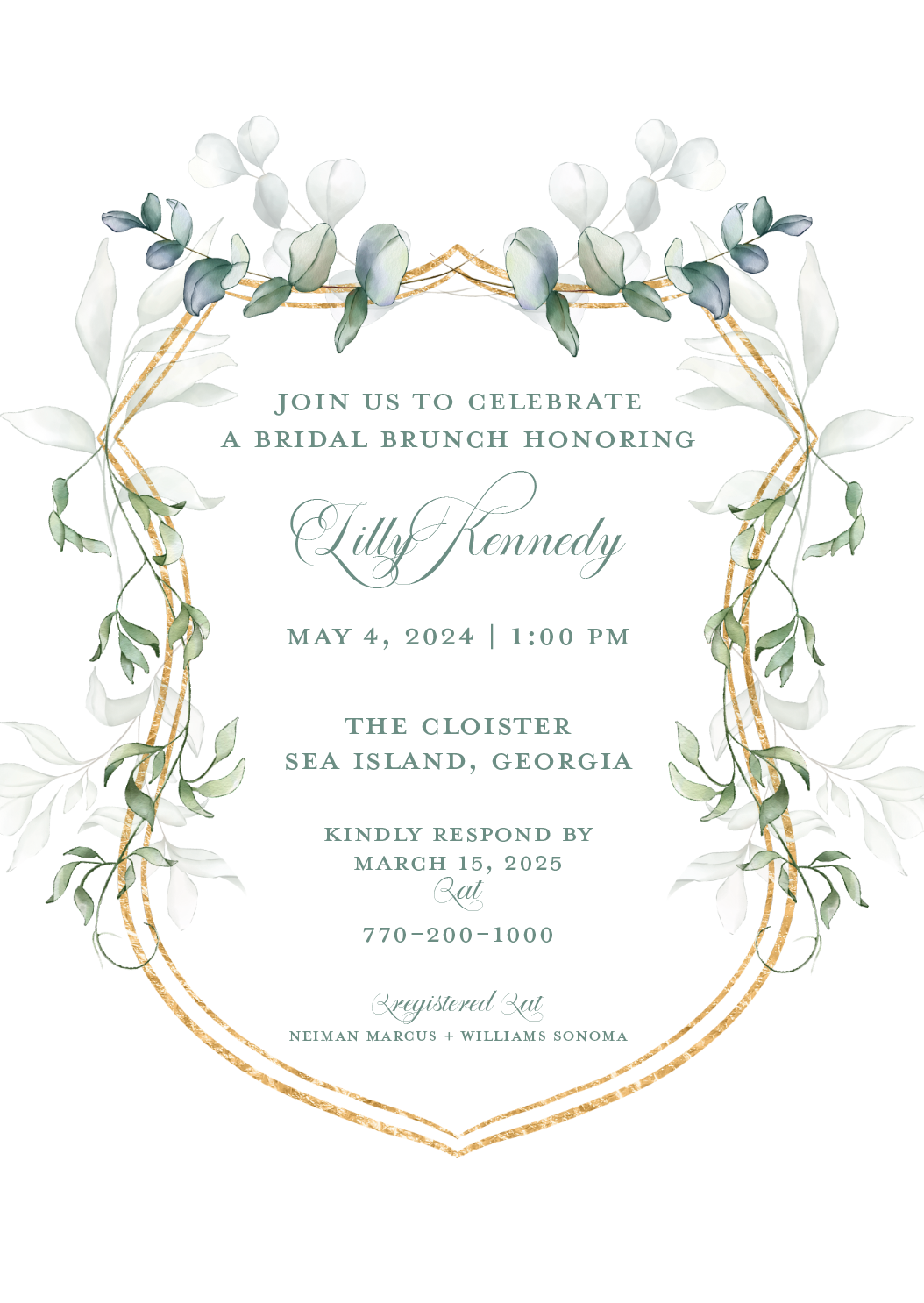 Greenery Crest Invitation