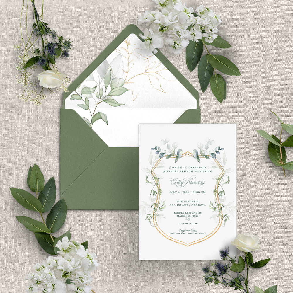 Greenery Crest Invitation