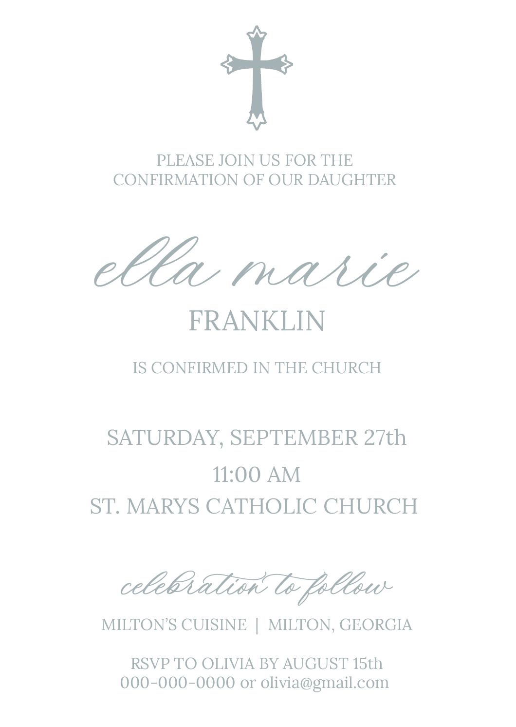 Classic Confirmation Invitation